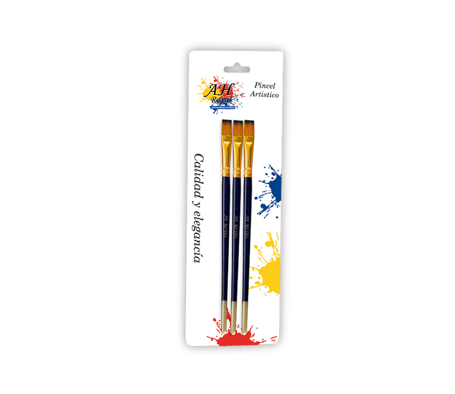 Pincel Royal Plano N8 Cerdas Duras
